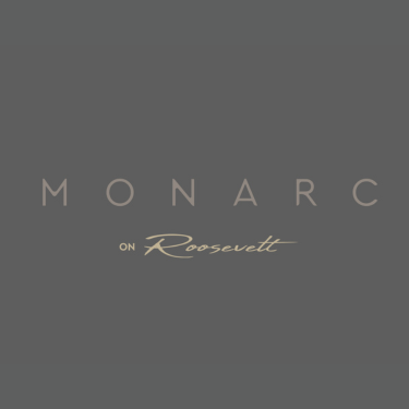 A gray background with the words "MONARC ON ROSEVELT" written in gold.